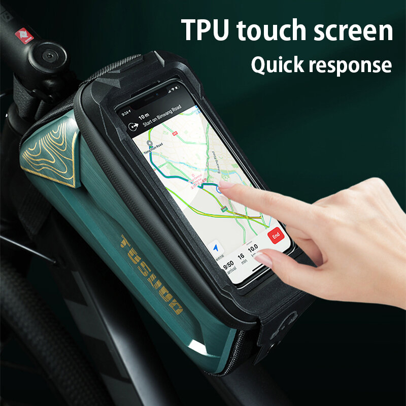TOSUOD-bolsa para bicicleta, funda para teléfono con pantalla táctil de 6,0-8,0 pulgadas, resistente al agua, para ciclismo de montaña o carretera