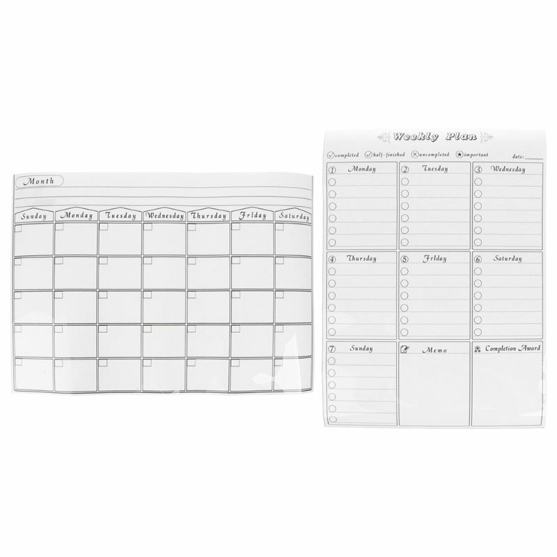 Nevera magnética para pared, calendario con pegatinas mensual semanal, planificador, pizarra blanca, borrado para cocina, 42x30cm