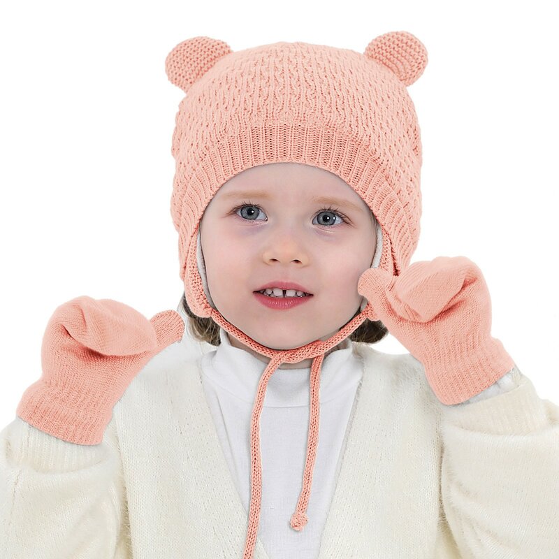 Chapéu de lã chapéu de malha bonito do bebê das crianças chapéu de malha chapéu de lã conjunto quente bebê menina menino chapéu gorro crianças chapéu para recém-nascido