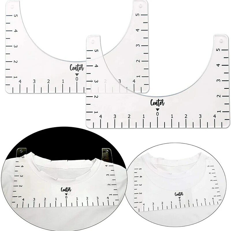 Regla de alineación de camisetas, herramienta de medición para guía de camisetas, 5 uds.