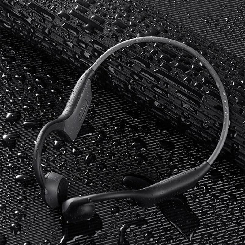 防水のbluetooth 5.0ワイヤレスヘッドフォン骨伝導イヤホン屋外スポーツヘッドセットとマイクのための無料