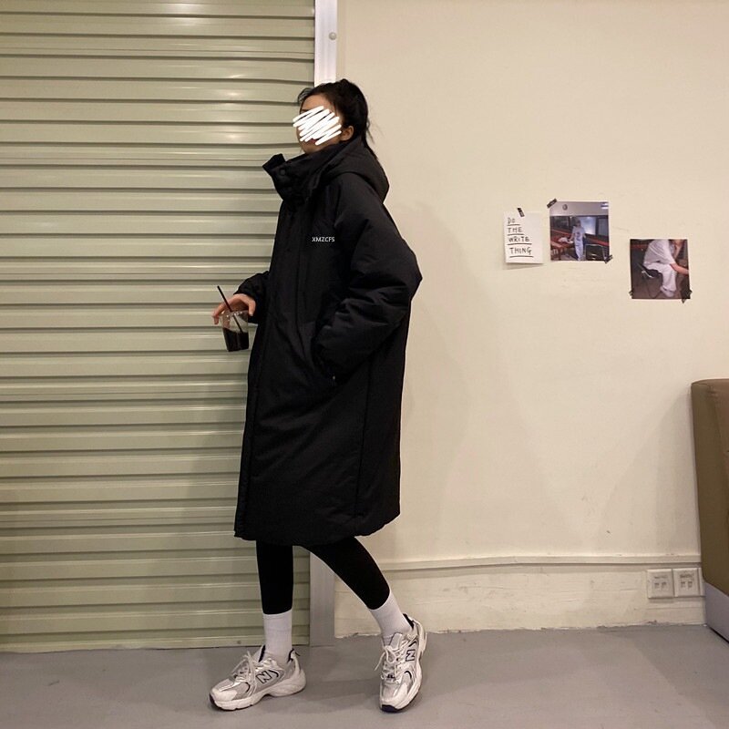 Пуховик средней длины с хлопковой подкладкой, новинка 2021, Женское зимнее пальто в Корейском стиле с хлопковой подкладкой