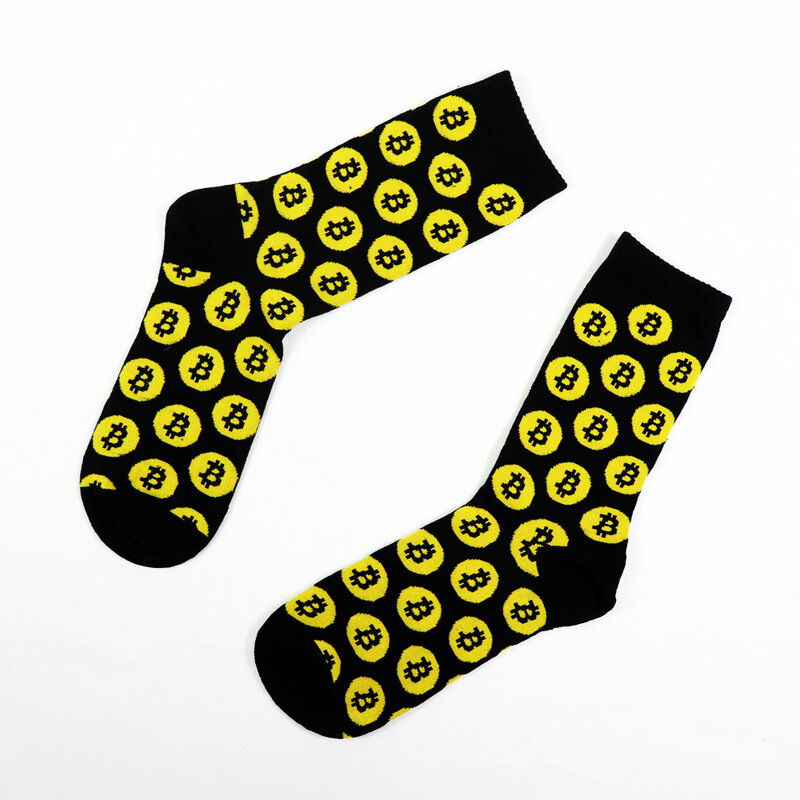 Crypto Currency Bitcoin, novedad, Unisex, gran regalo, calcetines de algodón informales para ciclismo