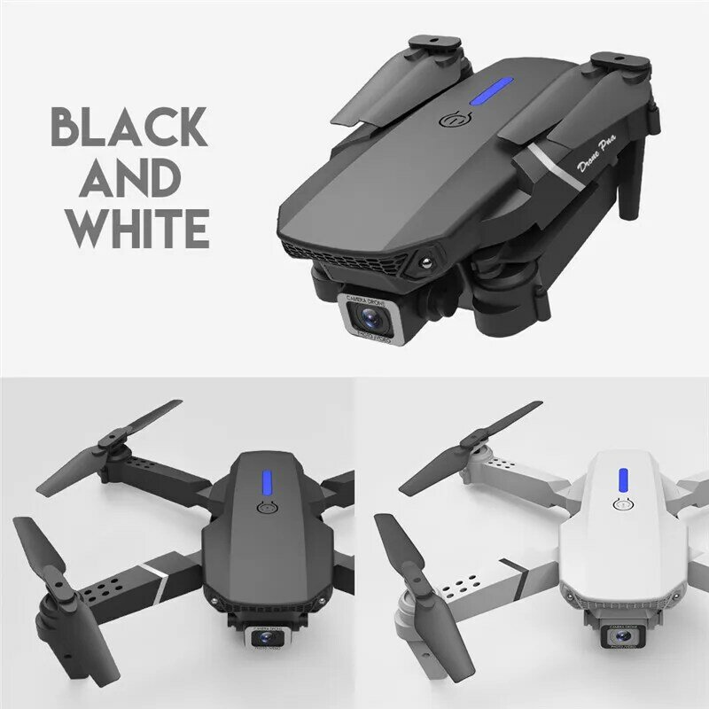 Novo e525 e525pro drone 4k 1080p hd câmera dupla grande-angular wifi fpv altura de posicionamento manter dobrável rc helicóptero dron brinquedo presente