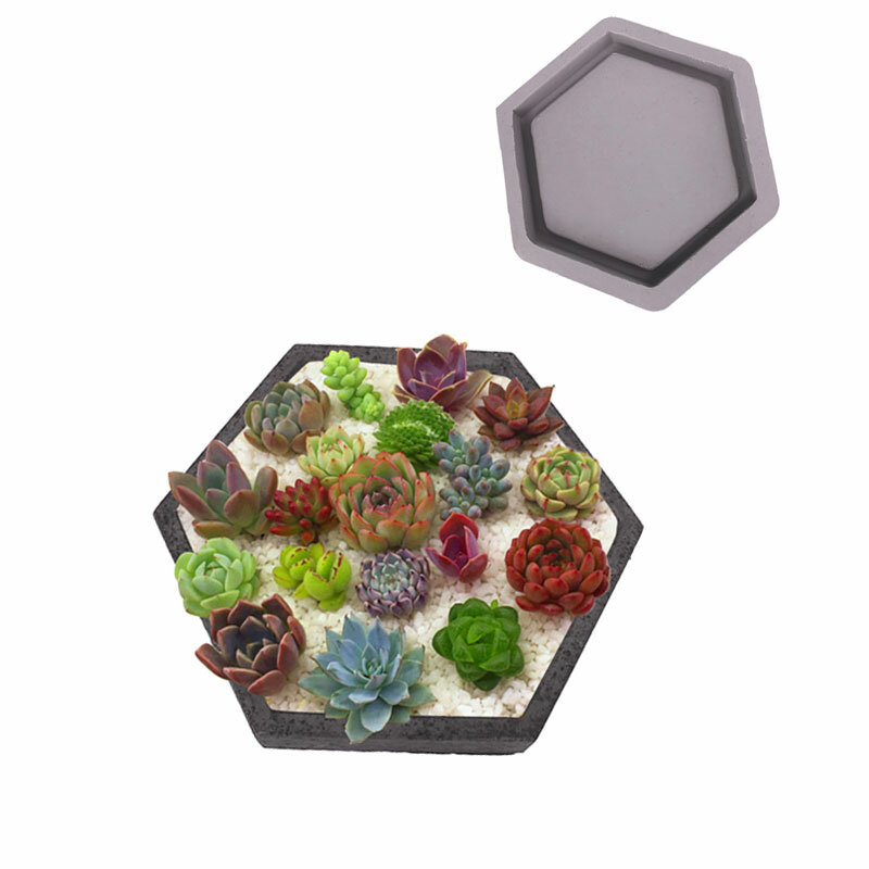 Molde De Silicona con forma hexagonal para hormigón, maceta De cemento De diseño, decoración del hogar, para palés