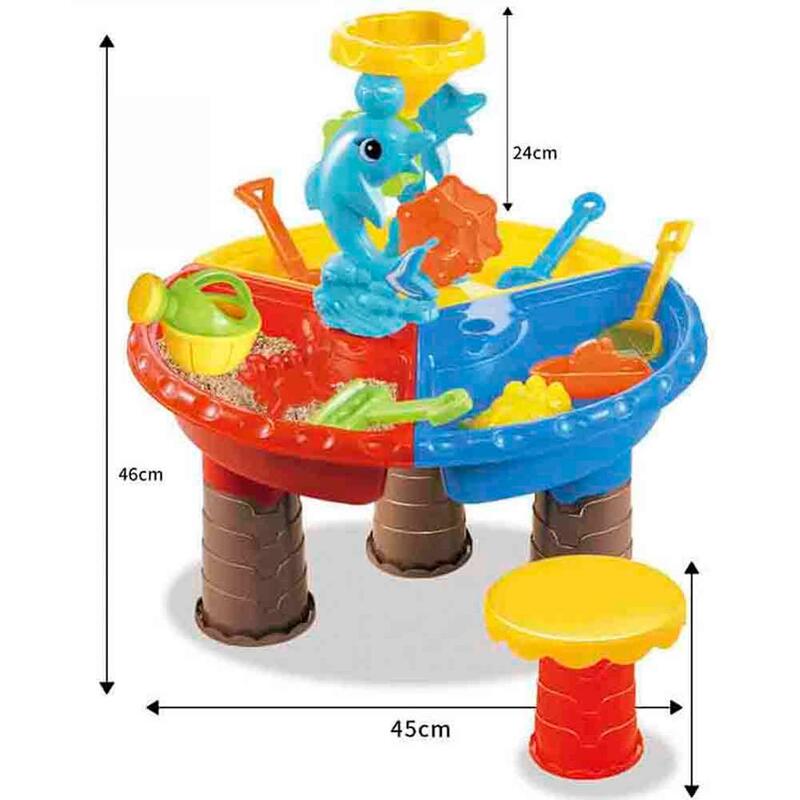 어린이 야외 모래 물 테이블 놀이 세트 장난감 21 조각 해변 모래 구덩이 여름 휴가 재미 액세서리 어린이 생일 선물