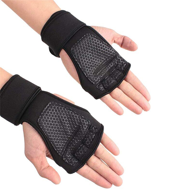 1 Pair Weight Lifting Training Gloves for Fitness Sports Body Building Gymnastics Grips Gym Hand Wrist Protector Gloves Hand Pal