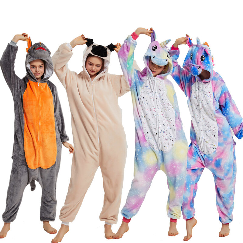 Цельный комбинезон с капюшоном для взрослых кигуруми панда Пижама детская пижама Единорог Стич Пижама комбинезоны для детей