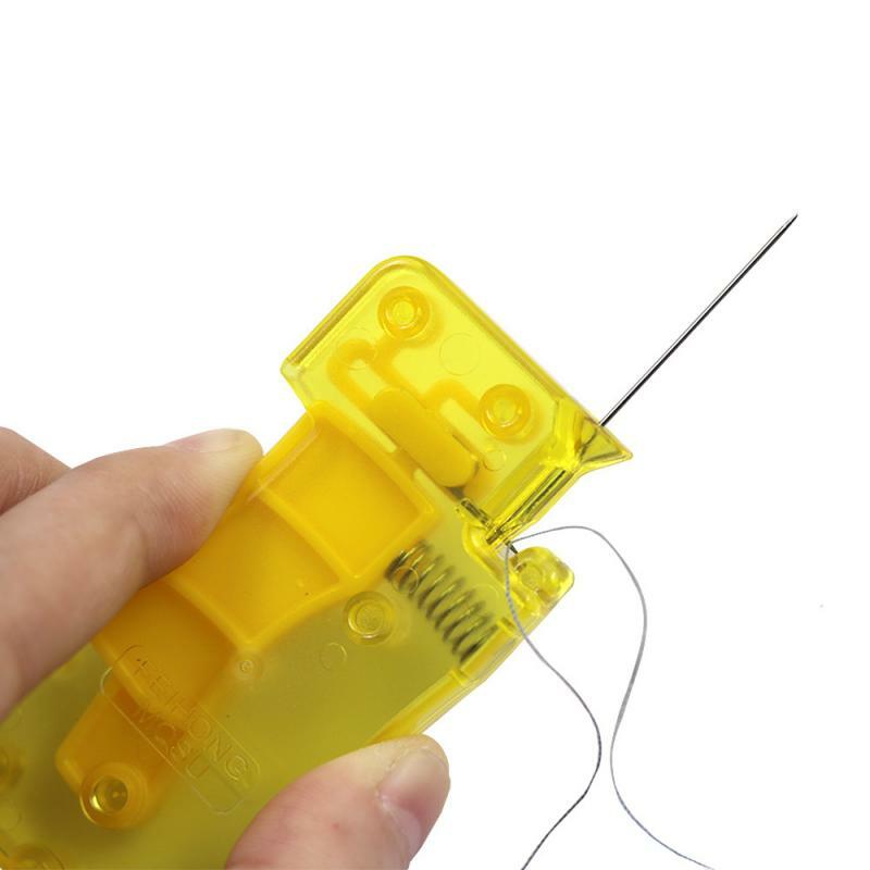 1pc automático enhebrador de aguja mano enhebrador de aguja de coser enhebrador de aguja de punto de inserción herramienta de costura accesorios para ancianos ama de casa