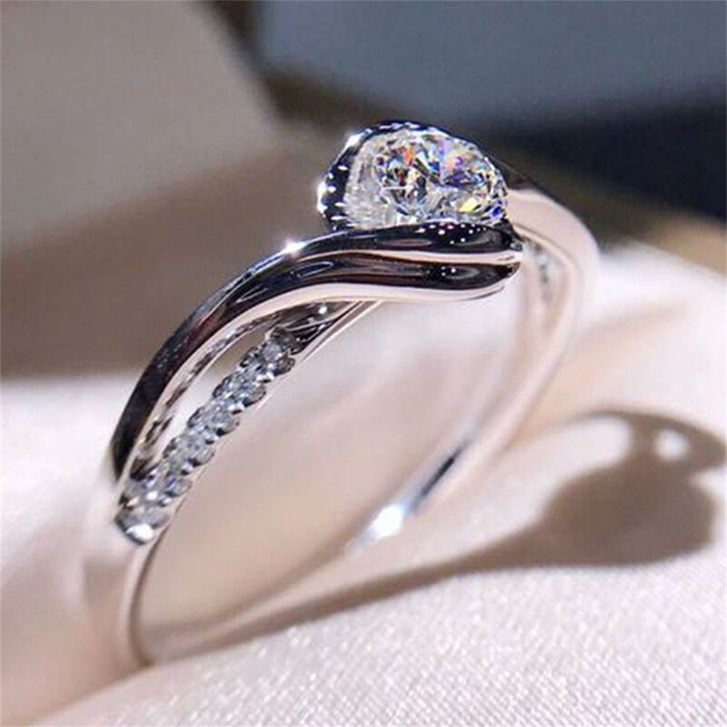 925 Sterling Silber luxus bold große hochzeit Ringe set für braut Frauen Engagement Hochzeit weihnachten geschenk Schmuck Größe 6-10