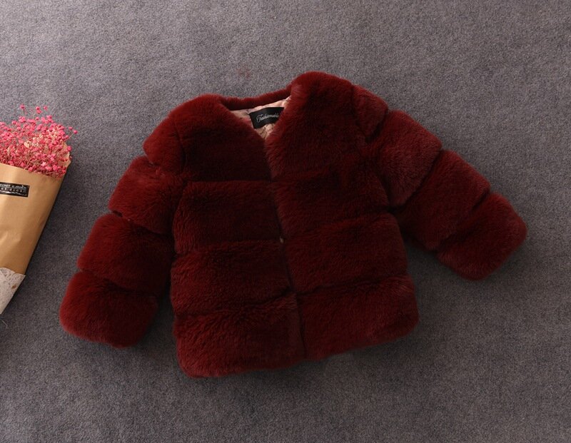 2020 Kids winter coat  . Faux fur coat / Solid color of fox fur  11 colors available