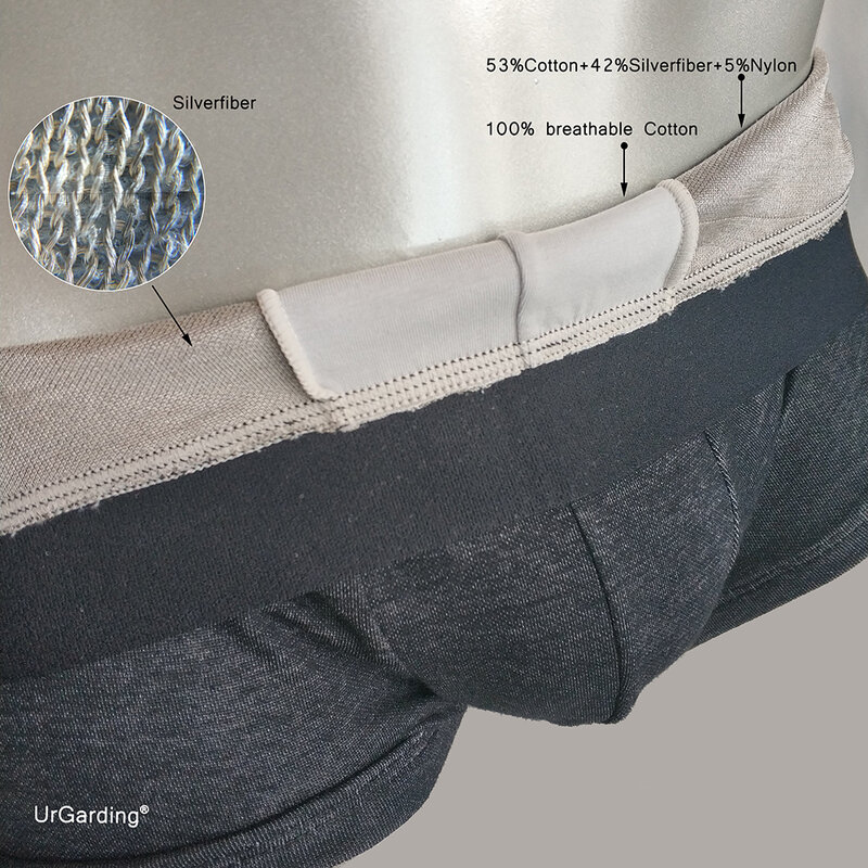 UrGarding-ropa interior de protección EMF para hombre, Color gris