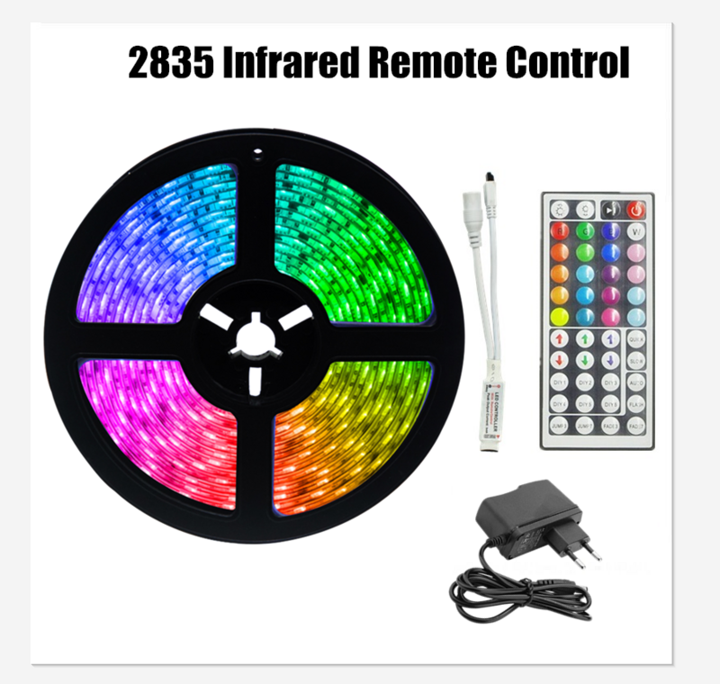 Infrared Controller LED Lights Strip RGB 2835 EU  PLUG 7.5M Non Waterproof Night Background Decoration Flexible Luminous In Home