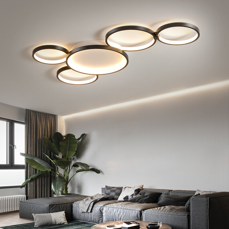 Novo designer quente moderno led lustre lâmpada rc pode ser escurecido para sala de estar restaurante quarto estudo casa lustre teto luminária
