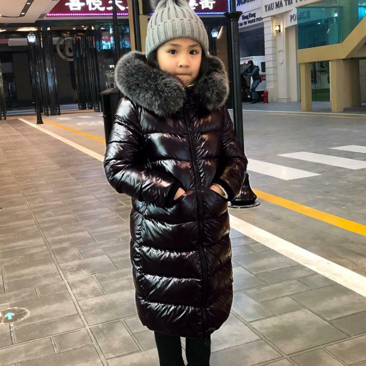 -30 graus roupas de inverno 2019 menina pendurado de pato jaquetas quentes engrossadas roupas de crianças meninos vestuário parka 3-14y ws1046
