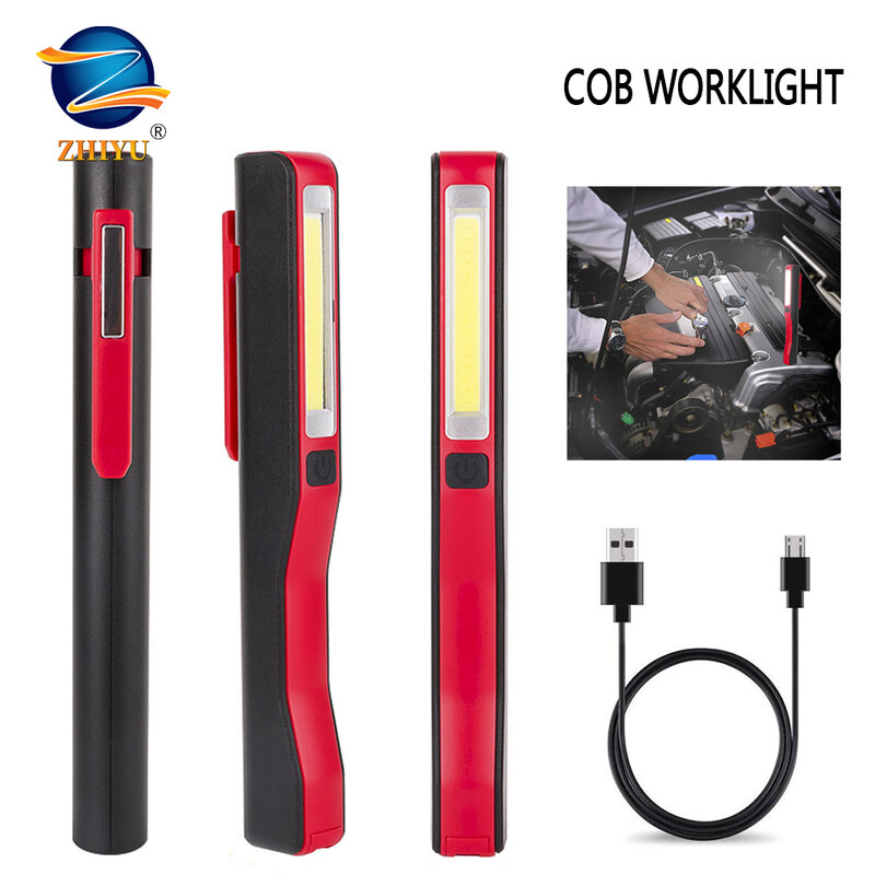 Rechargeable LED Work Light,Portable Pocket COB Flood Light/Inspection Lamp/LED Flashlight,USB Charger or Powered By Aaa Battery