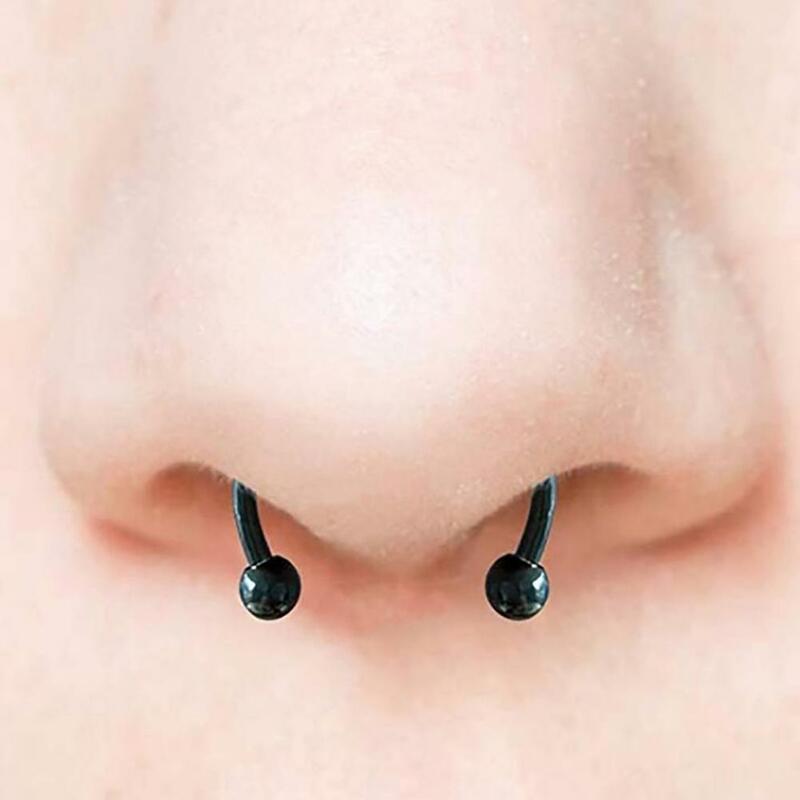 Edelstahl Punk Gefälschte Piercing Nase Ring für Frauen Männer Hoop Magnetische Septum Piercing Falsche Gefälschte Faux Septum Finto Falso