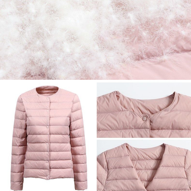 New Ultra Light Short Down Jacket Women Casual Fashion White Duck Down Warm Winter Coat Single-Breasted O-Neck Puffer Jackets