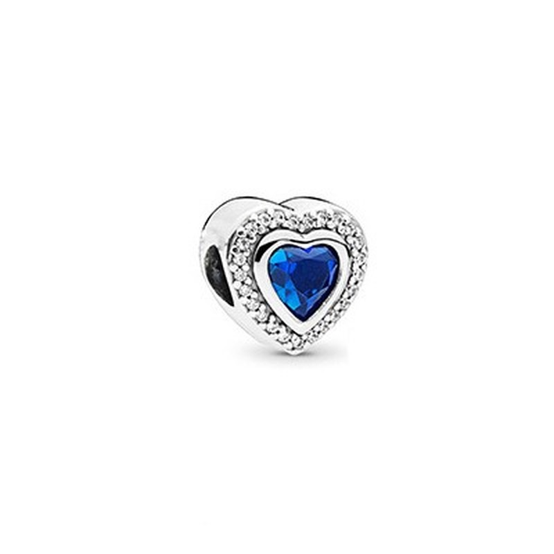 Accesorios de pulsera serie Azul, colgante de plata 925 de PANDORA con diamantes de imitación de circón, pulsera de cuentas, es un regalo de joyería artesanal para mujer