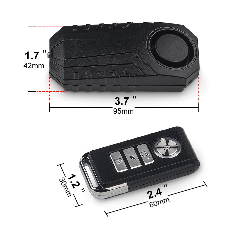 Alarma antirrobo impermeable para bicicleta, Sensor de alarma de seguridad para coche eléctrico, 113dB, Control remoto inalámbrico