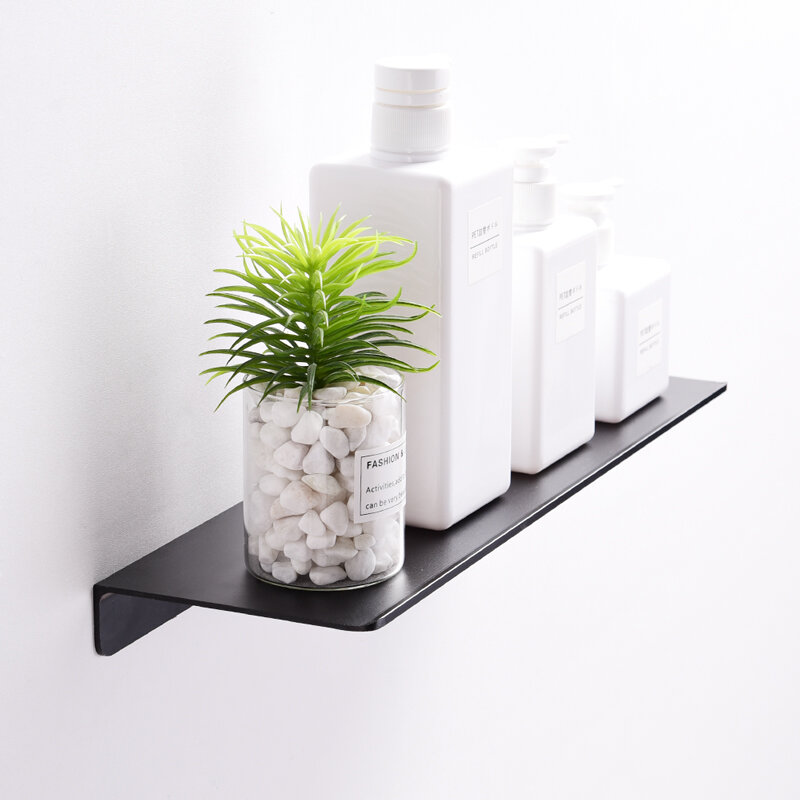 Mensola da cucina scaffale per bagno scaffali per bagno in alluminio bianco e nero senza punzonatura scaffale per Shampoo a un livello