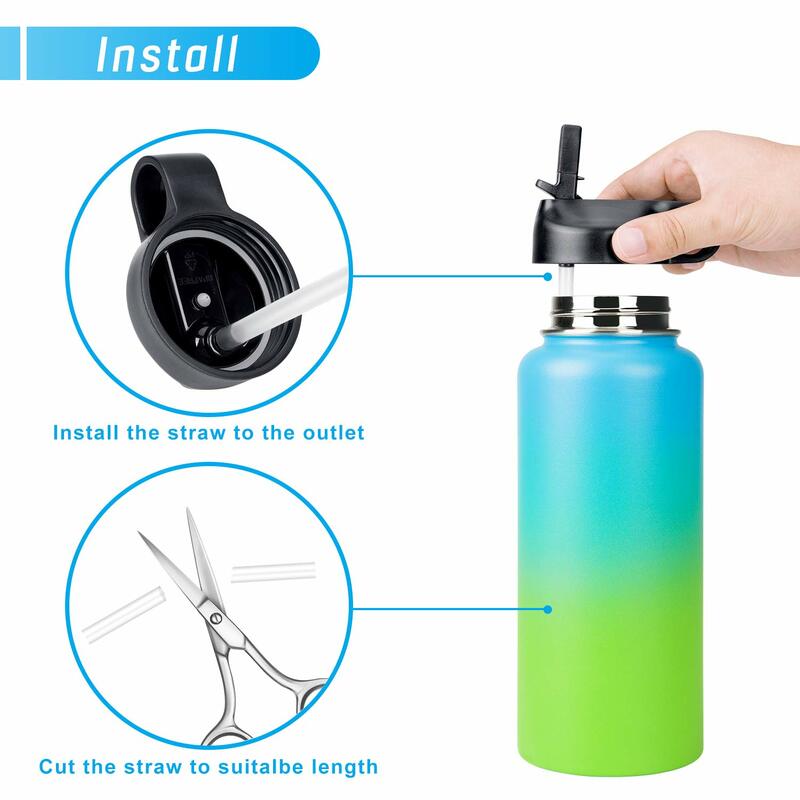 Tapa de paja de boca ancha, tapa abatible de café y tapa Flexible para Hydro Flask, boca ancha y la mayoría de las botellas de agua deportivas