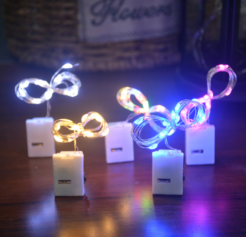 Mini guirnalda de luces Led de cobre, luces de hadas de 3 modos de velocidad, impermeables, decoración para fiesta de boda, 2M, 20Led