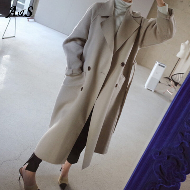 Женское длинное пальто в британском стиле, длинное пальто в Корейском стиле, Осень-зима 2020, Женское пальто