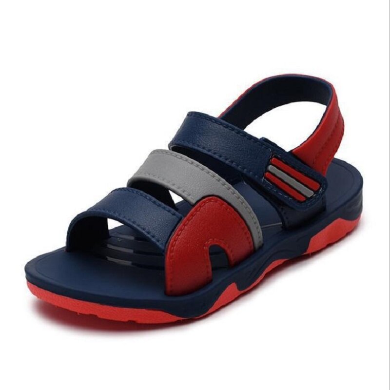 Sandália escolar infantil de borracha, calçado de verão para meninos e praia respirável com abertura de dedo