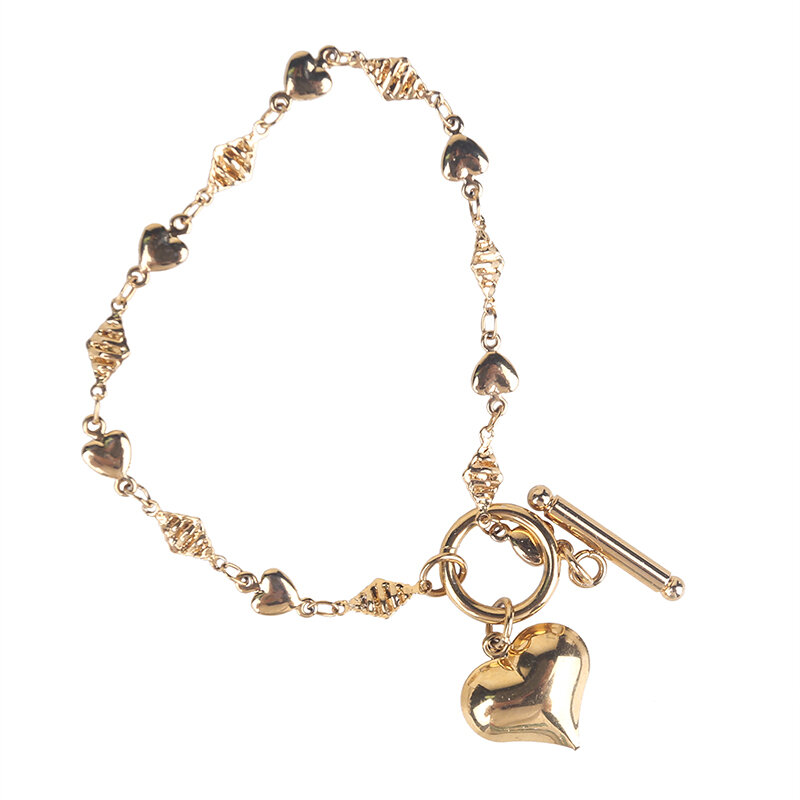 Hart Rvs Hangers Armbanden Voor Vrouwen Zilver En Goud Kleur Romantische Valentijnsdag Sieraden Gift