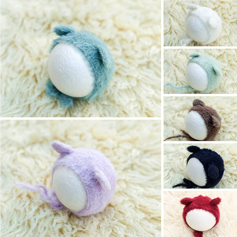 Newborn Baby Photography Props Hat  Baby Photo Mohair Hat Knitted Baby Hat for Photo Studio Props