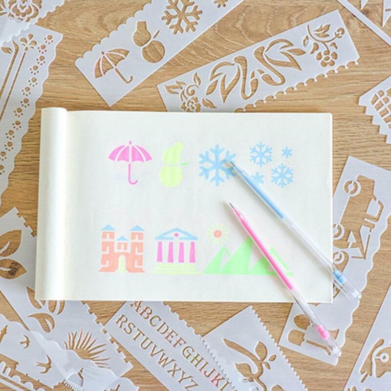 Slender Bar 8 Fund One Generation Small Painting Template Handwrite Template 8 Painting Ruler Hollow Fund Out Diy Report Sm M7D2