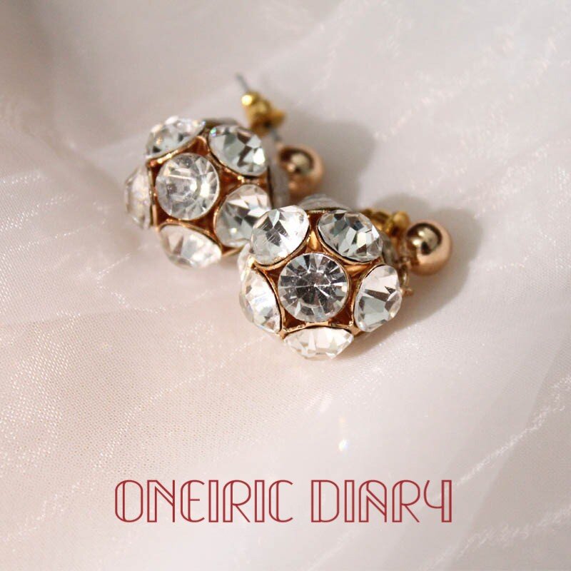 ONEIRIC-pendientes de diamantes de imitación esféricos para mujer, aretes brillantes de lujo, estilo diario, trabajo, para uso diario