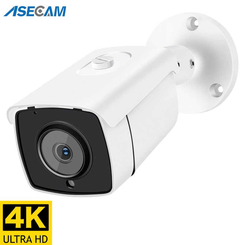 Nuova telecamera IP 4K 8MP Audio esterno impermeabile POE H.265 Onvif Metal Bullet CCTV Home 4MP Array telecamera di sicurezza a infrarossi