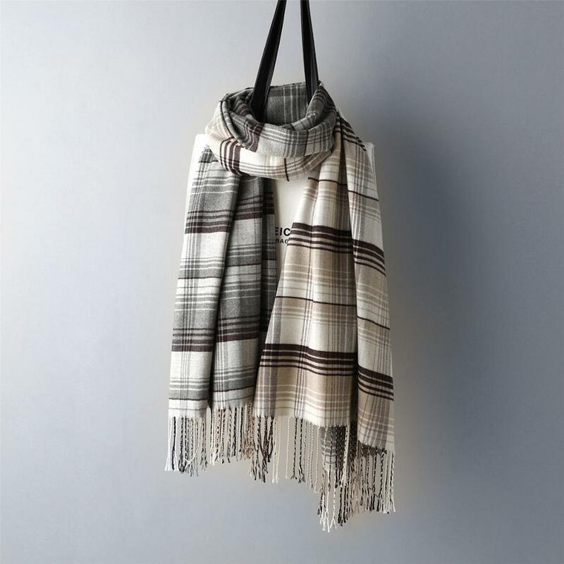 2019 new scarf female Europe and the United States winter double-sided color classic lattice tassels warm plaid collar shawl