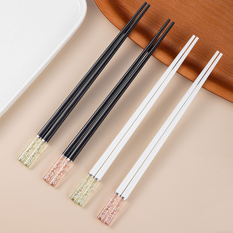 1Pair Chinese Style Chopsticks Tableware Food Stick Alloy Catering Utensils Sushi Sticks Non-slip Household Kitchen Utensils
