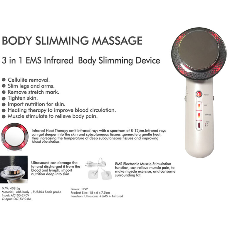 Massaggiatore per il corpo Gel dimagrante RF ultrasuoni infrarossi EMS cavitazione macchina bruciatore di grasso sollevamento del seno barra di bellezza strumenti per la perdita di peso