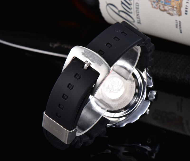 Relógios masculinos de luxo quartzo clássico pulseira de borracha três agulha luminosa data display multifuncional relógio à prova dclock água