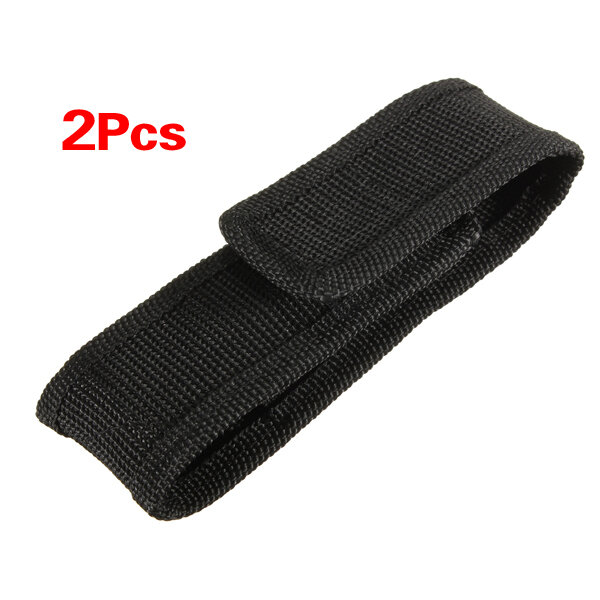 New 2pcs 13cm Black Nylon Holster Holder Belt Pouch Case Bag for LED Flashlight Torch