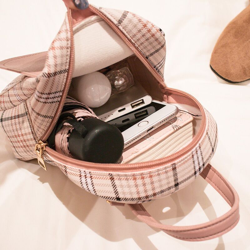 Vento Marea-Mini mochila cruzada para chica adolescente, bolso de hombro a cuadros, para teléfono, estilo coreano, nueva moda