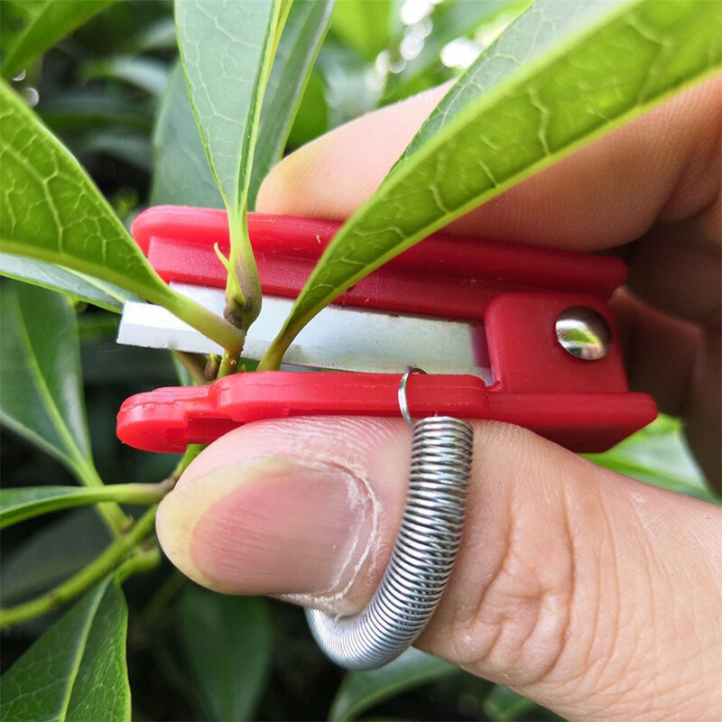 Multifuncional faca de polegar 1 pçs ferramenta de lâmina fruta segura jardim podador frutas picking dispositivo lâmina corte anéis dedo protetor