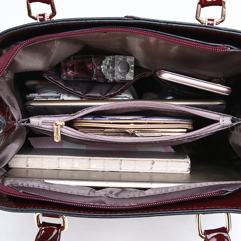 OLSITTI – sacs à bandoulière en cuir verni pour femmes, motif pierre, Sac à Main de styliste, 2021
