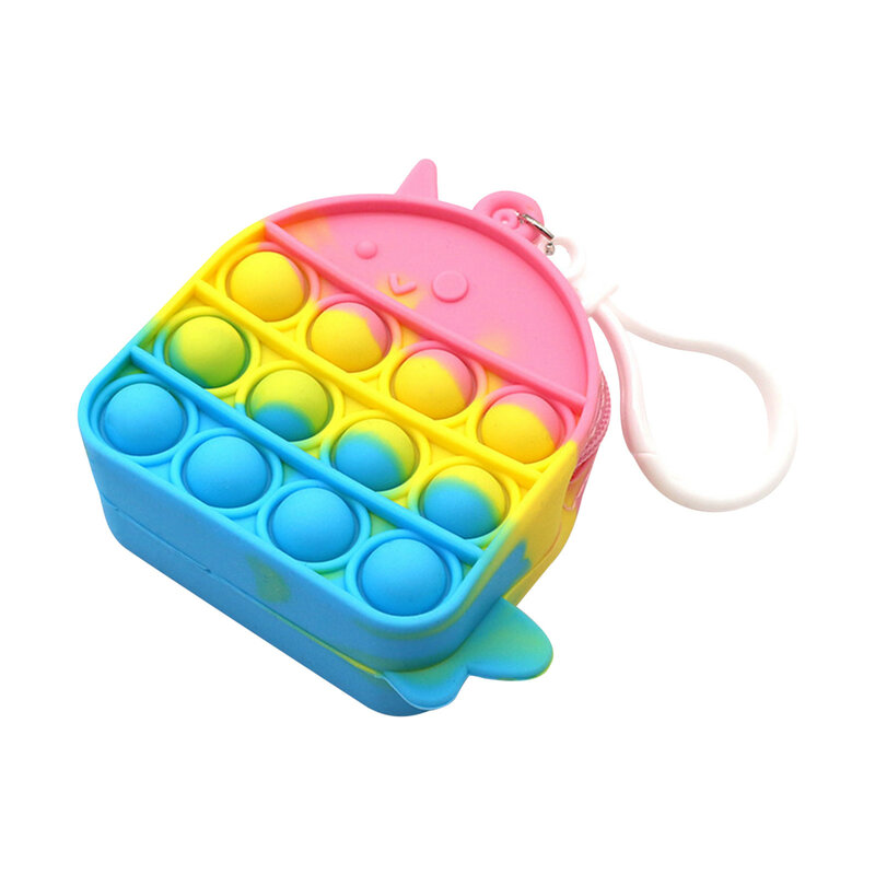 Fidget Toys Pack 어린이를위한 귀여운 가방 선물 감각적 인 실리콘 버블 편지지 보관 가방 어린이 감압 동전 지갑