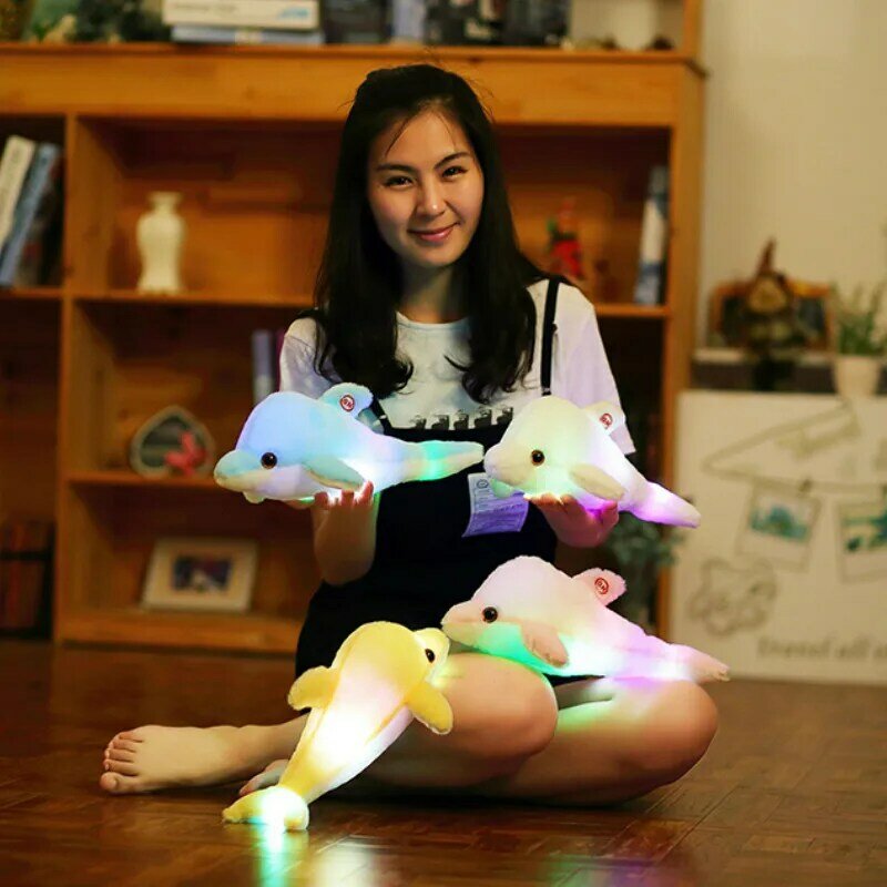 Luminoso 25/30/50cm criativo ilumina acima o presente de natal colorido do brinquedo de pelúcia do urso de peluche de incandescência do diodo emissor de luz para o miúdo