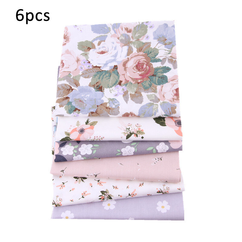 6Pcs/7Pcs 20*25cm Sewing Supplies Nordic Style Cotton Patchwork Cloth DIY Handmade Flower Pattern Sewing fabric for Household