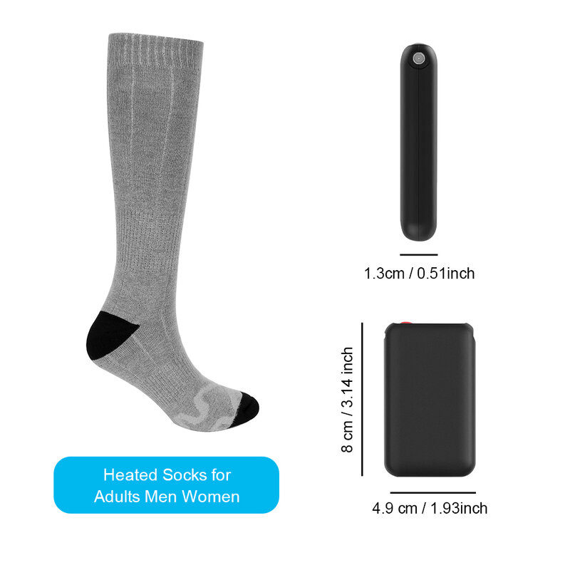 Meia de aquecimento de três modos meias térmicas elásticas confortáveis resistentes à água conjunto de meias quentes de inverno ao ar livre