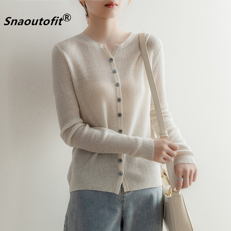 Snaoutofit-cárdigan de punto de lana para mujer, cuello en V pequeño, cómodo, curvo, alta calidad, gran oferta, BM-9172-90, primavera y otoño de 2021