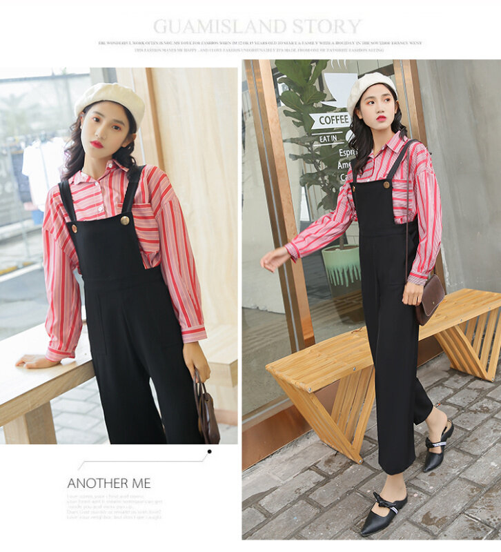 Autumn 2021 Fashion Suspender Pants for Women Spring and Autumn Korean