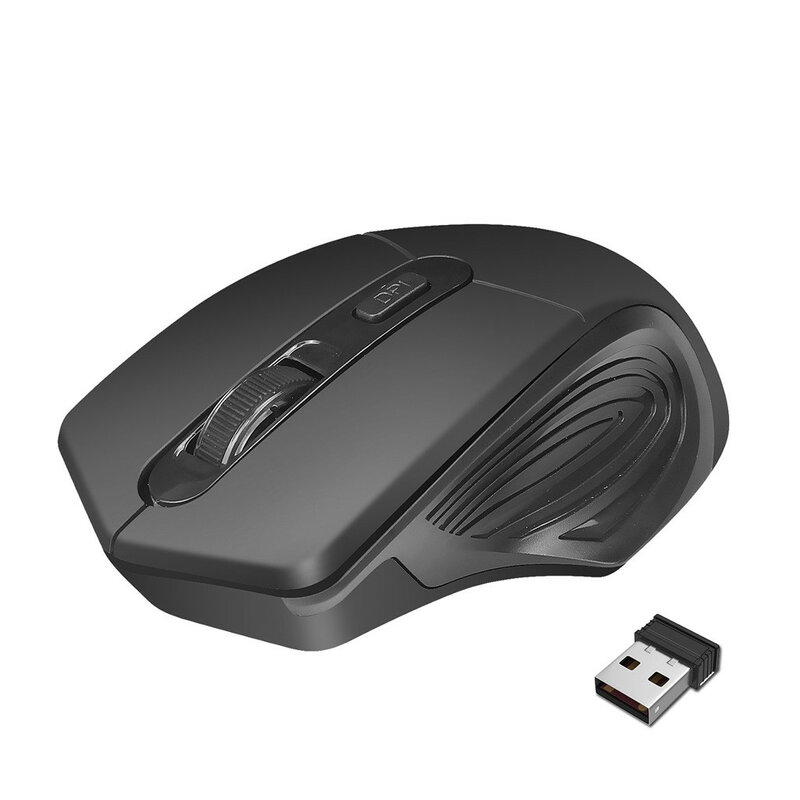 Ratón óptico inalámbrico USB para juegos, dispositivo ajustable, silencioso, ergonómico, 2,4 GHz, 2400DPI, para PC, portátil, ordenador