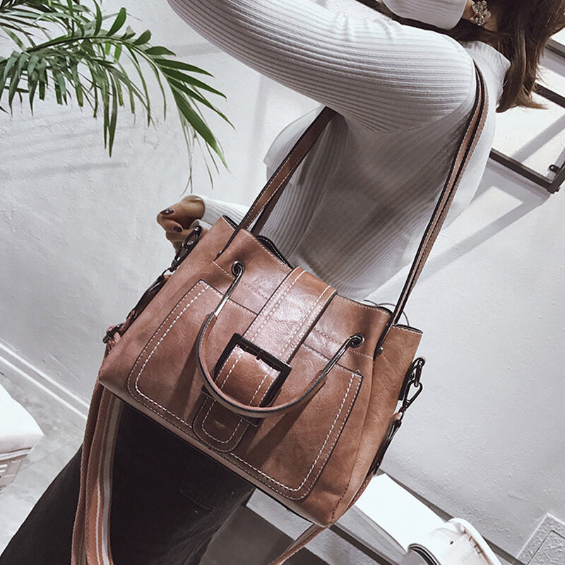 Retro Casual luxury designer handbag brown shoulder crossbody tote bag bucket Shopping bag messenger travel evening bags